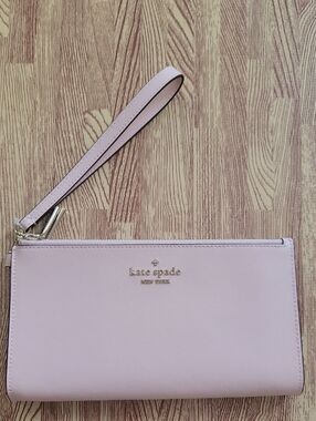 kate spade Pale Pink Leather Wristlet Clutch